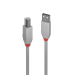 Lindy Anthra Line - Cavo USB - USB (M) a USB Tipo B (M) - USB 2.0 - 1 m - di forma rotonda - grigio